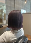 外ハネポイントボブ×ローズピンク