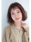 ショートバングがなんかお洒落！ウェーブボブ！