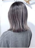 【コントラスト強め】脱白髪染めグレージュバレイヤージュ