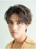 渋谷フェザーパーマニュアンスパーマセンターパートウルフカット