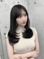 フォンズ(FONS)&nbsp;透明感ダークグレージュ/赤味なしカラー/ロングレイヤー