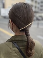 アオゾラヘアー フジサキグウ(AOZORA HAIR FUJISAKIGU)&nbsp;タイトポニーアレンジ ヘアセット ヘアアレンジ 結婚式 およばれ