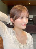 透明感ラテベージュ/ハッシュカット/結んで可愛い