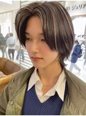 メンズボブレイヤーボブハイライトメンズカットメンズロング