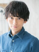 モッズヘアメン 札幌月寒店(mod's hair men)&nbsp;清潔感ブラック無造作シャドウパーマスマートマッシュｒ札幌月寒
