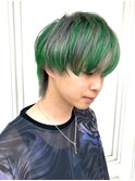 グレー×グリーンDesign【広島派手髪】【広島ハイトーン】