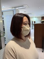 ユニックス イオンモール北戸田店(UNIX)&nbsp;前髪下がりボブ×レッドカラー