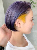 テトヘアー(teto hair) パープル、イエロー、インナーカラー、ブリーチオンカラー