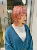 ピンクカラー　ペールピンク　ラベンダーピンク　ウルフカット