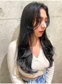 ロング顔まわりレイヤースタイル