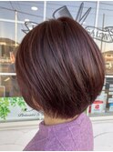 ベリーピンク ピンクパープル カシスカラー 丸みボブ