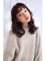 ヘアーメイクパウダー 天王寺寺田町店(Hair make powder) レッドブラウン×波ウェーブ