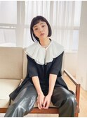 似合わせ小顔ボブ×グレージュカラー デザインカラー
