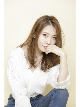 ルルディ バイ アフロディーテ銀座(luludi by APHRODITE) デザインカラー/レイヤーカット/オリーブベージュ/銀座