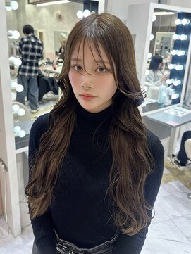 リー 梅田(Lee) arisa/ブリーチなしWカラー/オリーブベージュ/くすみ/アッシュ