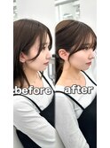 前髪顔まわり韓国ヘアレイヤーカットサイドバンク2wayバンク韓国
