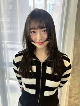 アプリコットオレンジハイライトカラーバレイヤージュ