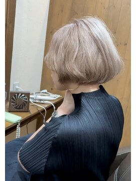 ルポル 大通店(rupolu) くせっ毛活かし前上がりボブ/ピンクパープルブラウンベージュ