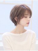 ショートボブ×オリーブベージュ/シースルー20代30代40代池袋