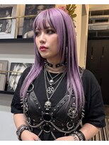 グッドフェローズ キタホリエ(GoodFellas kitahorie) 透け感バイオレットのレイヤーハイトーンカラーブリーチ艶感