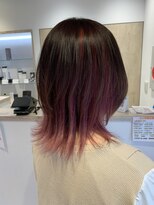 アズールサン 草加西口店(azule-sun)&nbsp;インナーカラー,ミディアムウルフ,ペールピンク【草加】