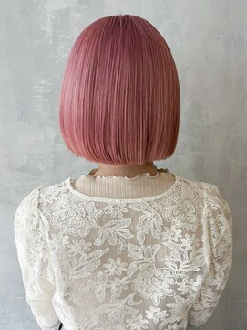 アルバム 渋谷パルコ(ALBUM) ピンクボブ_チェリーブラウンフェミニンロング_ba378082