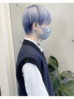 カンゴール サロン トウキョウ セントラル 原宿(KANGOL SALON TOKYO CENTRAL)&nbsp;中性ショート×ブルーシルバー