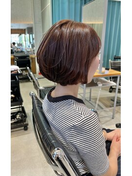 ヘアーエスクールエミュ(hair S. COEUR emu) 丸みボブ×暖色カラー