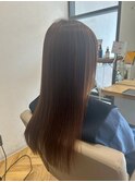 大人可愛い透明感立体感ナチュラルブラウン×エアストレート