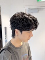 オーシャントーキョー(OCEAN TOKYO) 韓国ヘアカルマパーマカルマバングセンターパート黒髪ウルフ