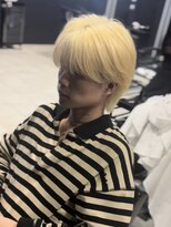 アウル 心斎橋(owl) シースルーマッシュ/ホワイトブロンド/ダブルカラー/メンズ