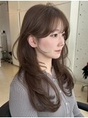 韓国風/レイヤー/前髪カット/オリーブ/透明感/ハッシュカット