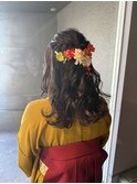袴　ハーフアップ　ヘアアレンジ