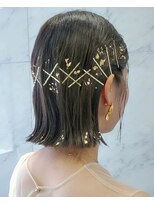 2席のみの美容室 アナイス(Anaiss)&nbsp;ボブヘアアレンジ・金箔・金ピン＊