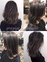 トルネード(TORNADO) 外国人風ロブ ハイライトバレイヤージュ グレージュ 白髪ぼかし