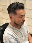 ワイルドツーブロックかき上げポンパドールフェードカット