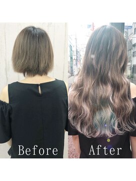 あるじゃんすー 岡山店 グレージュ#シールエクステ#リラックスウェーブ#くびれヘア#岡山