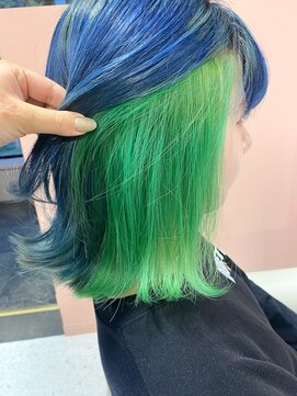 シェリエ(Cherie) グリーンカラー/グリーンインナー/インナーカラー/恐竜カラー