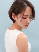 ヨファヘアー 岡本店(YOFA hair)&nbsp;フェザーバング大人かわいい小顔ショート＃マロンベージュ　0801