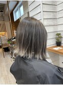 バレイヤージュ×大人ミディ☆ホワイトベージュ