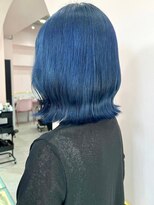 ゲーム バイ アランスミシー 横浜(GAME by Alan Smithee)&nbsp;ブリーチインナーカラーブルーカラー前髪カットトリートメント