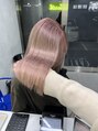 ヘアメイク アース 本庄早稲田店(HAIR & MAKE EARTH) ブリーチ2回～のピンクベージュ！色落ちは綺麗なブロンド