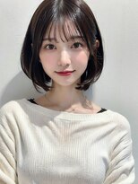 メゾンドムニ 恵比寿(Maison de MUNi) 大人ショートボブ 後れ毛 ワンカール 20代30代40代顔周りカット
