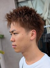 ボイスバーバー 高野店(VOICE BARBER) アッシュベージュアップバング
