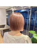 10代20代/ピンクカラー/切りっぱなしボブ