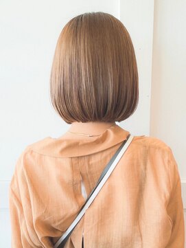 TJ天気予報 1t 津島店 髪質改善水素カラー/オレンジブラウン/ボブ