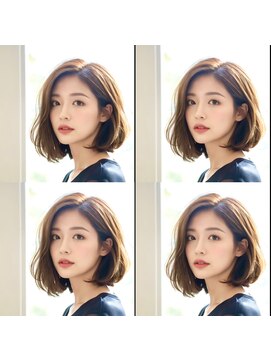 大人可愛い柔らか質感のナチュラルボブ