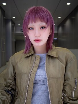 ギークス(GEEKS) 【GEEKS渋谷】ブリーチカラー/寒色ピンク/ハッシュカット/ウルフ