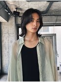 メンズボブウルフメンズミディアムレイヤーカットメンズウルフ