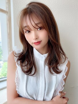 アフロート ディル(AFLOAT D'L) 大人かわいいひし形シルエット ショコラグレージュ 外ハネ 小顔